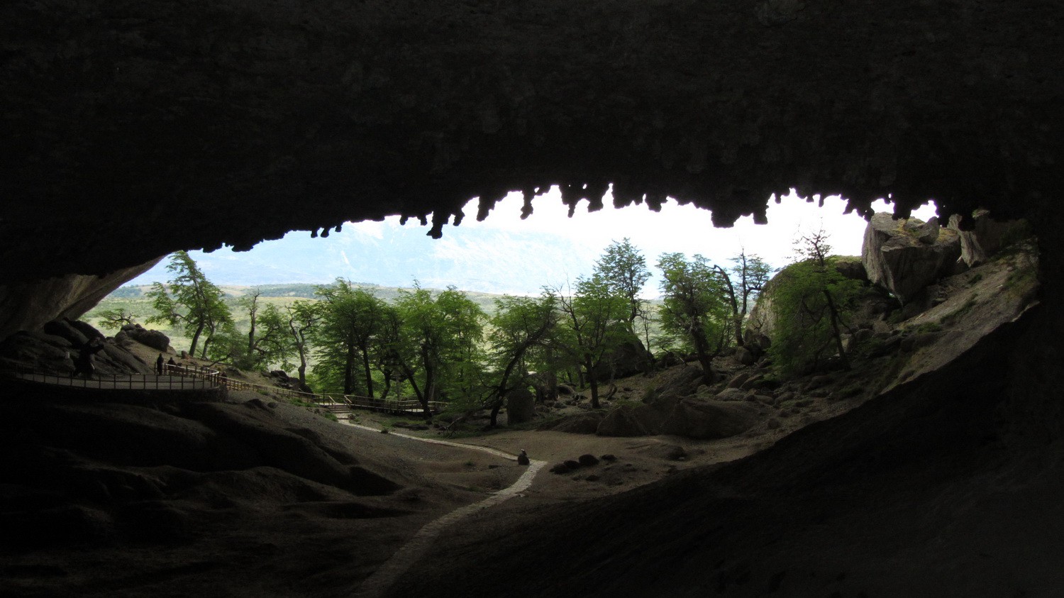 In the cave Cueva del Milodon